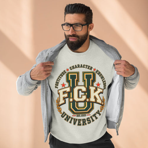 Vintage University Sweatshirt - F.C.K. University Orange Crewneck