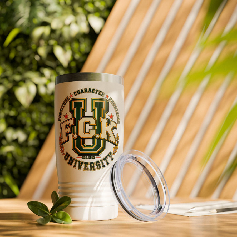 Vintage University Tumbler – F.C.K. University Orange 20oz Insulated Travel Cup