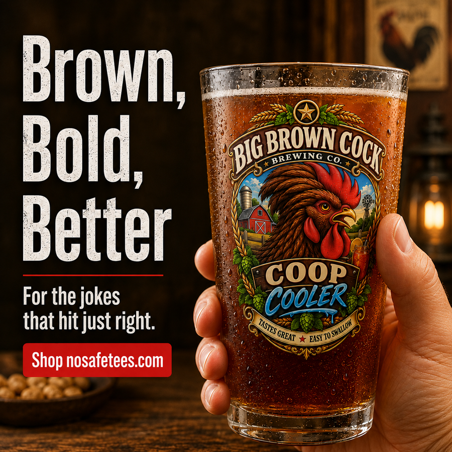Big Brown Cock Brewing Co. 16oz Pint Glass — 'Coop Cooler' Beer Glass