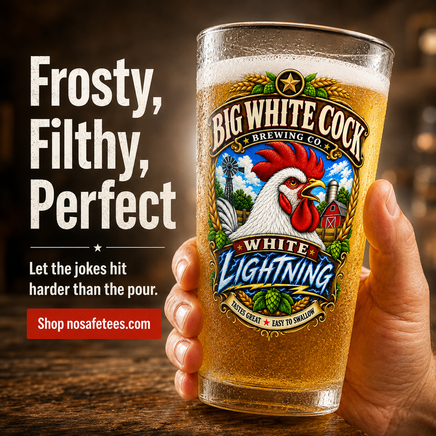 Big White Cock Brewing Co. “White Lightning” Beer Glass (16 oz)