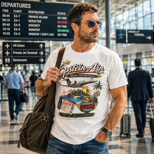 Graphic T-Shirt — Vintage Private Aviation Island Resort Design