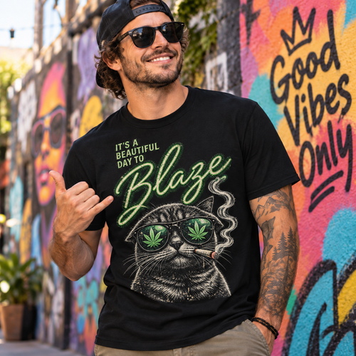 It's a Beautiful Day to Blaze Cat T-Shirt