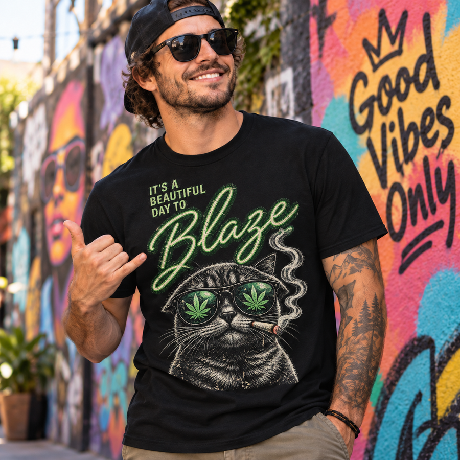 It's a Beautiful Day to Blaze Cat T-Shirt