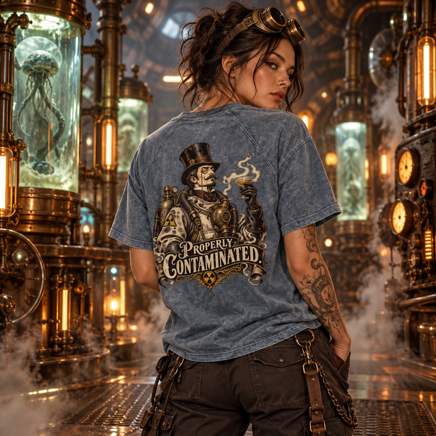 Odd Gear - Properly Contaminated- Unisex Mineral Wash Raw Edge T-Shirt