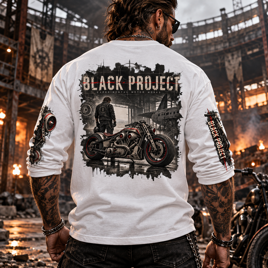 Odd Gear - Black Project - Biker Oversized Unisex Long Sleeve T-Shirt