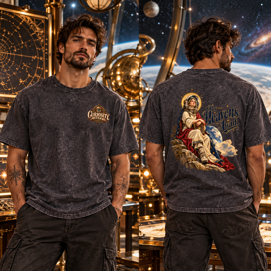 Odd Gear- Saintly Astronaut - Mineral Wash Boxy Cotton T-Shirt