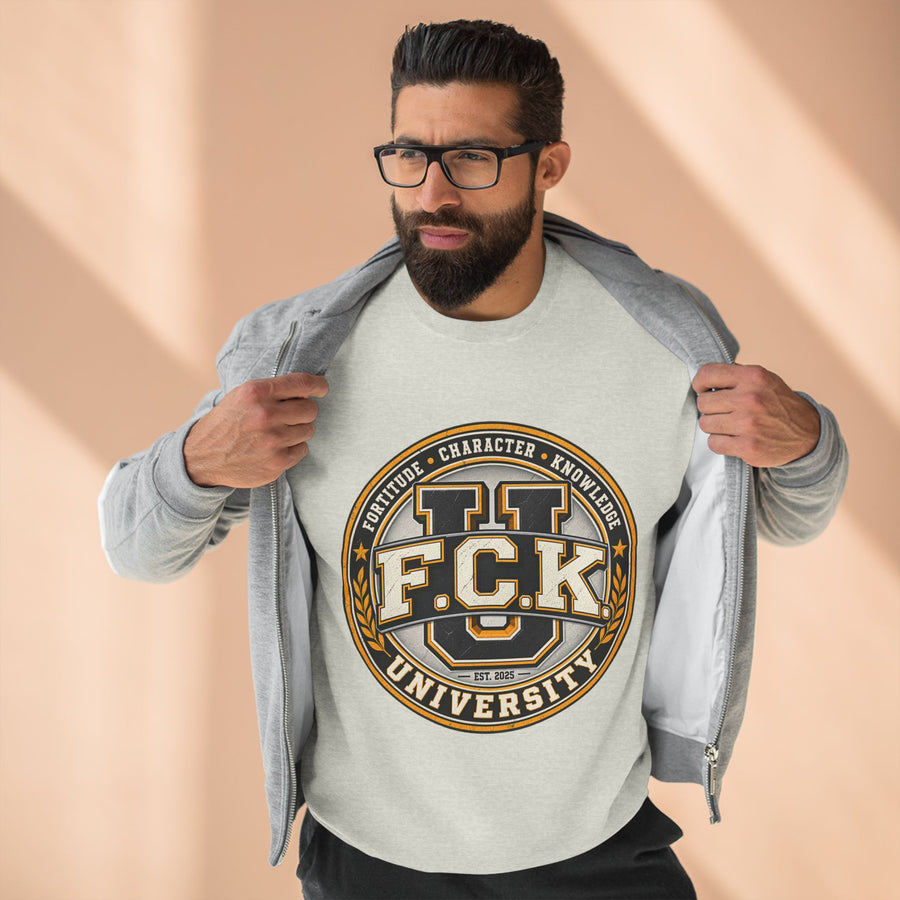 Vintage University Sweatshirt - F.C.K. Yellow Crewneck with Collegiate Charm