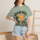 Good Weed Brighter Days T-Shirt — Retro Sun & Cannabis Graphic Tee – view 7