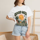 Good Weed Brighter Days T-Shirt — Retro Sun & Cannabis Graphic Tee – view 2