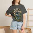 Plants Make a Better Planet T-Shirt — Botanical Graphic Tee ("Kind People Inhale Plants") – view 4