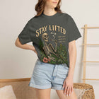 Stay Lifted T-Shirt — Skeleton, Cannabis & 'It's a Vibe' Graphic Tee – view 4