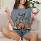 Puff Rest Repeat T-Shirt — Cozy Self-Care Dog Graphic Tee – view 7