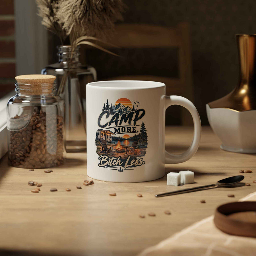 Vintage RV Theme Mug — 20oz Camping Cabin Coffee Cup for Cozy Mornings