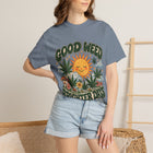 Good Weed Brighter Days T-Shirt — Retro Sun & Cannabis Graphic Tee – view 6