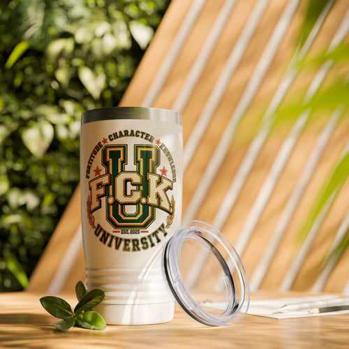 Vintage University Tumbler – F.C.K. University Orange 20oz Insulated Travel Cup