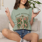 Good Medicine T-Shirt — Botanical Rib Cage Graphic, "Natural Healing for a Brighter You" – view 6