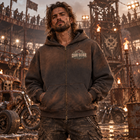 Odd Gear - Dirty Knees Hoodie - unisex sun-faded distressed full-zip hoodie – view 4