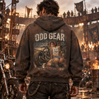 Odd Gear - Dirty Knees Hoodie - unisex sun-faded distressed full-zip hoodie – view 3