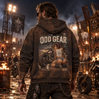 Odd Gear - Dirty Knees Hoodie - unisex sun-faded distressed full-zip hoodie – view 1