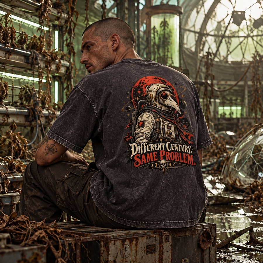 Odd Gear - Plague Doctor - Mineral Wash Boxy Cotton T-Shirt