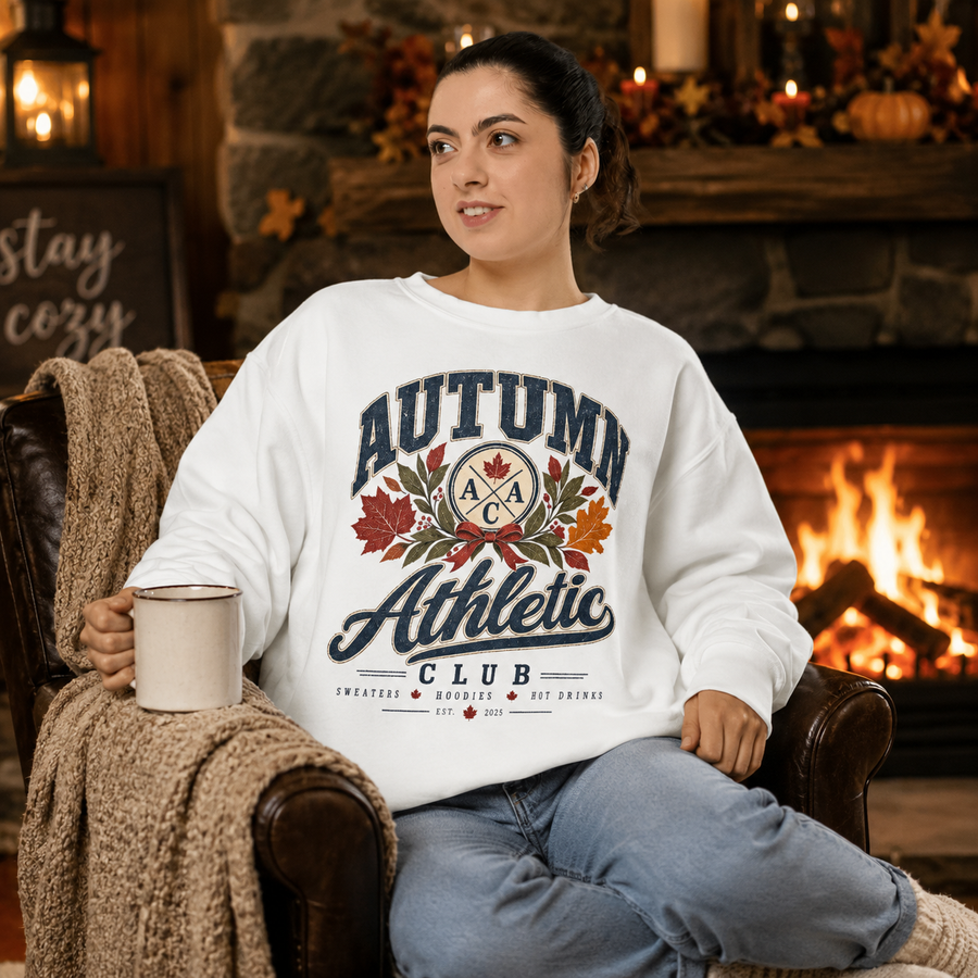 Autumn Athletic Club Wreath 2 -Womans Sweatshirt - No Safe Tee's