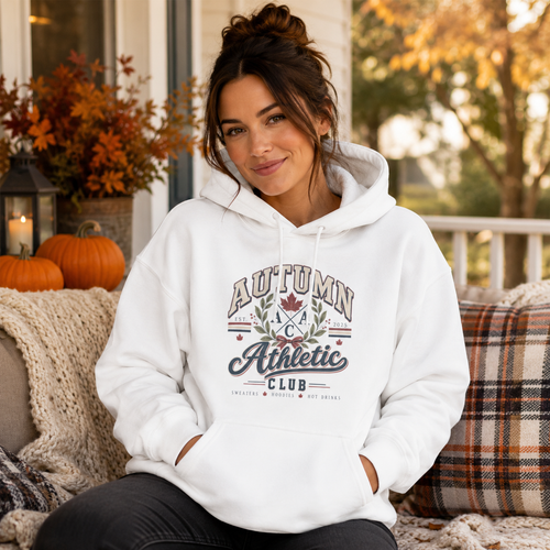 AUTUMN ATHLETIC MAPLE LEAF  HOODIE 3 — Vintage Fall Leaf Sweatshirt