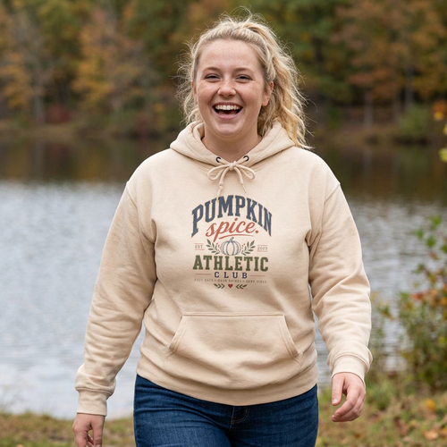 Pumpkin Spice Athletic Club 6 Hoodie — Fall Graphic Fleece Pullover
