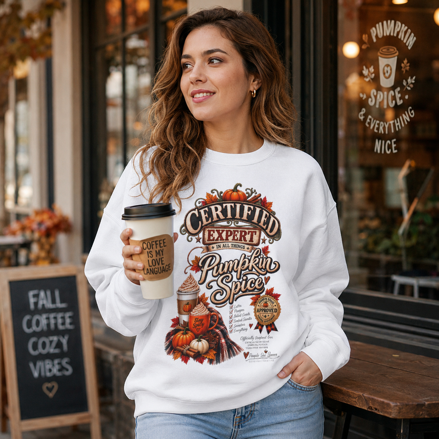 Pumpkin Spice Certified Expert Sweatshirt - No Safe Tee's