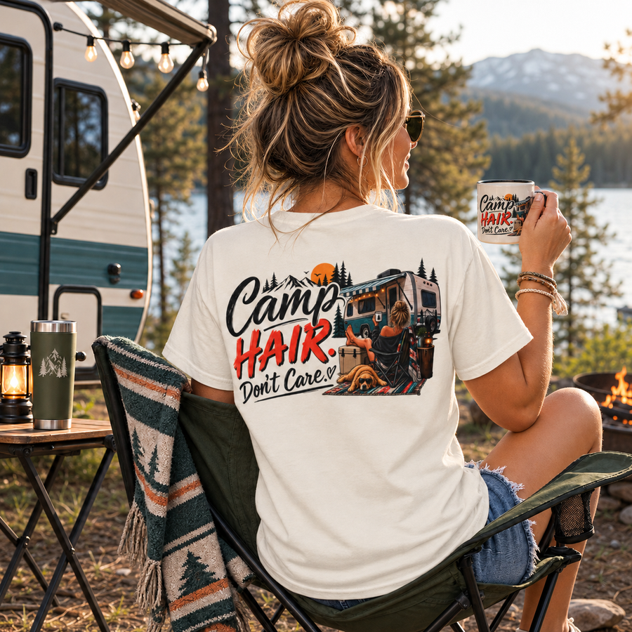 Camp Hair Don't Care T-Shirt - No Safe Tee's