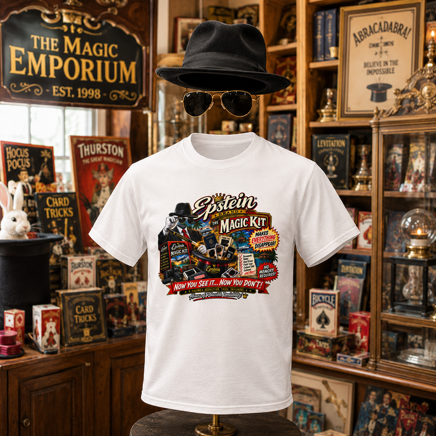 Magic Kit T‑Shirt — Vintage Epstein Illusion Retro Trick Poster Tee