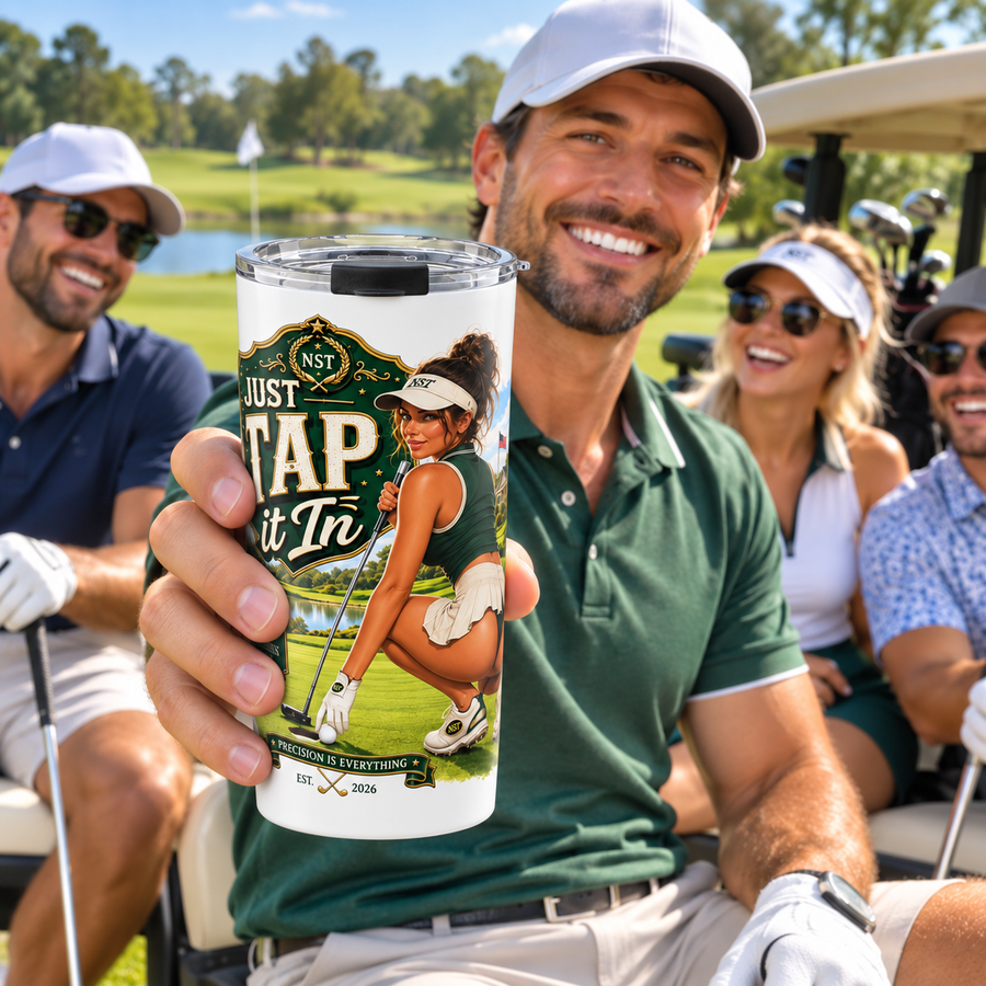 "Just Tap It In" Retro Golf Travel Cup-20oz Tumbler
