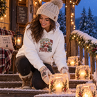 Mittens On, Filter Off - Retro Holiday Graphic Hoodie – view 8