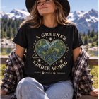 A Greener Kinder World T-Shirt — Earth Heart Graphic Tee – view 1