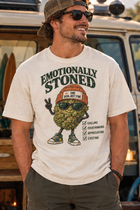 Emotionally Stoned T-Shirt – Funny Cannabis Nug Character Tee – view 1