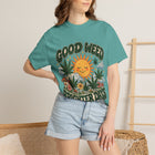 Good Weed Brighter Days T-Shirt — Retro Sun & Cannabis Graphic Tee – view 5