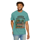 Higher Education T-Shirt — 'Higher Education' Plant & Cannabis Book Stack Graphic Tee – view 13