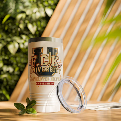 Vintage University Tumbler – F.C.K. University Athletic Dept 20oz Insulated Travel Mug