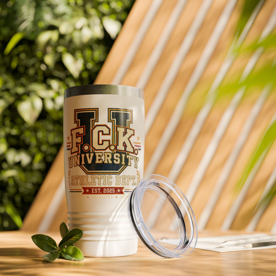 Vintage University Tumbler – F.C.K. University Athletic Dept 20oz Insulated Travel Mug