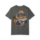 RV There Yet? vintage rv theme t-shirt — Scenic Campervan RV Travel Tee – view 4