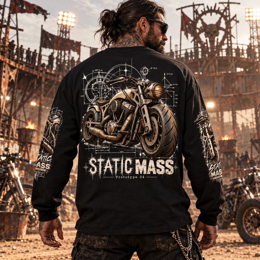 Odd Gear - Static Mass - Biker Oversized Unisex Long Sleeve T-Shirt
