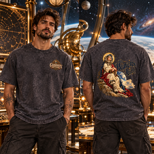 Odd Gear- Saintly Astronaut - Mineral Wash Boxy Cotton T-Shirt